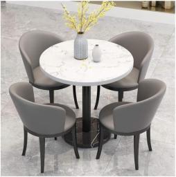 DZFURNIT Business Dining Table Set Space-Saving Furniture, Leisure Table And Chair Combination Reception Table Negotiation Shop Meeting Lounge Area Office Conference Table Balcony Round Table