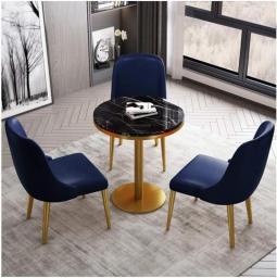 DZFURNIT Business Dining Table Set Space-Saving Furniture, Reception Desk And Chair Combination Negotiating Table 1 Table 3 Chairs 60cm / 70cm / 80cm Optional Balcony Study Small Round Table