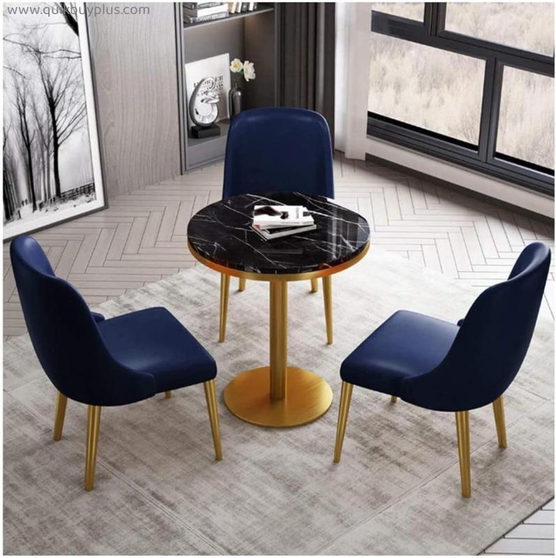 DZFURNIT Business Dining Table Set Space-Saving Furniture, Reception Desk and Chair Combination Negotiating Table 1 Table 3 Chairs 60cm / 70cm / 80cm Optional Balcony Study Small Round Table