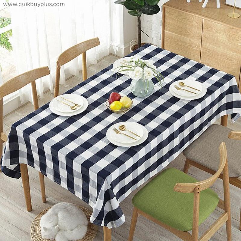 Decorative striped checkered table cloth household coffee table cover cloth rectangular wedding activity picnic tablecloth