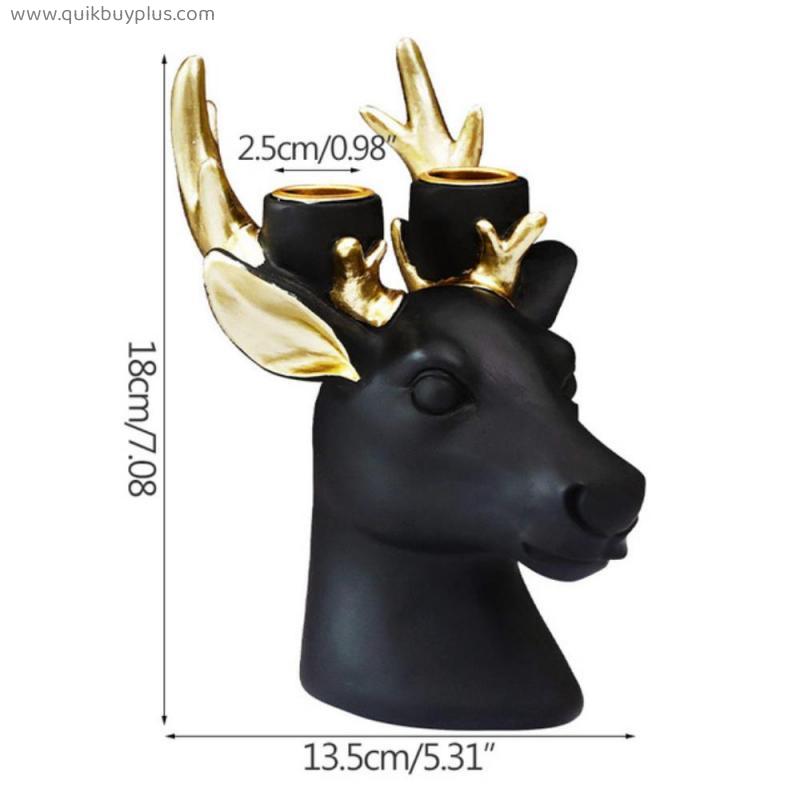 Deer Head Candlestick Home Decoration Accessories Resin Elk Sculpture Minimalist Candle Holder Household Furnishings Decorations