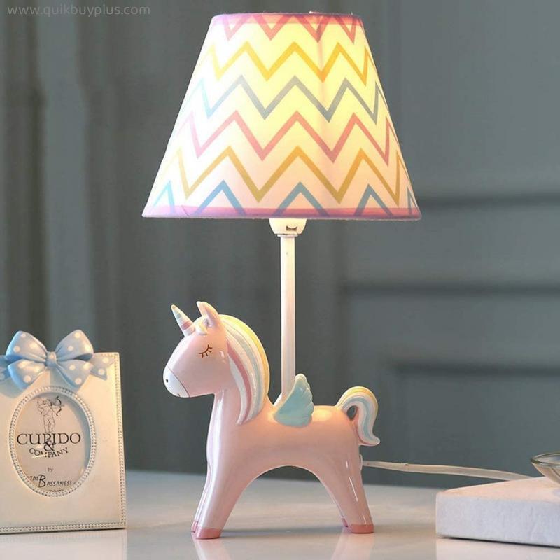 Desk Night Lamps for Children's Room - Cartoon Unicorn LED Table Lamp Bedroom Bedside Lamp Creative Boy Girl Cute Decorative Desktop Lamp (Color : Pink)