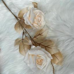 Dia 9cm 2heads/branch rose silk flower wedding decoration flower simulation artificial flower black rose Champagne white