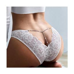 Diamond Lace Sexy Hollow Out Panties Thongs Women’s Transparent Underwear Temptation See Through Seamless Briefs