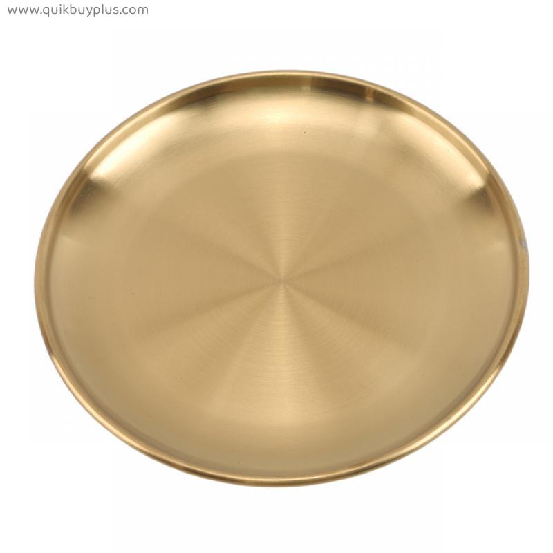Dinner Plates Gold Dining Plate Serving Dishes Round Plate Cake Tray Western Steak Round Tray Kitchen Plates