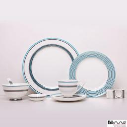 Dinnerware sets , dinner plates, 10piece dinnerware service for 4 , kitchen plates and bowls set, plates and bowls sets,suitable for family dinners blue stroke