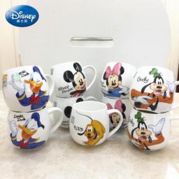 Disney Mickey Mouse Minnie Mouse Coffee Mugs Cute Cartoon Donald Milk Mugs Creative Fashion Mugs Handle Kids Water Cup 300ML