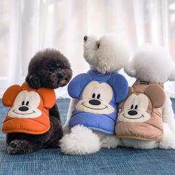 Disney Pet Dogs Clothes Winter Warm Mickey Mouse Dogs Jacket Cotton For Small Medium Dogs Vest Coats French Bulldog Clothing Pug
