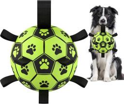 Dog Balls, Dog Toys Soccer Ball with Grab Tabs, Interactive Dog Toys for Tug of War, Puppy Birthday Gifts, Dog Tug Toy, Dog Water Toy for Dog