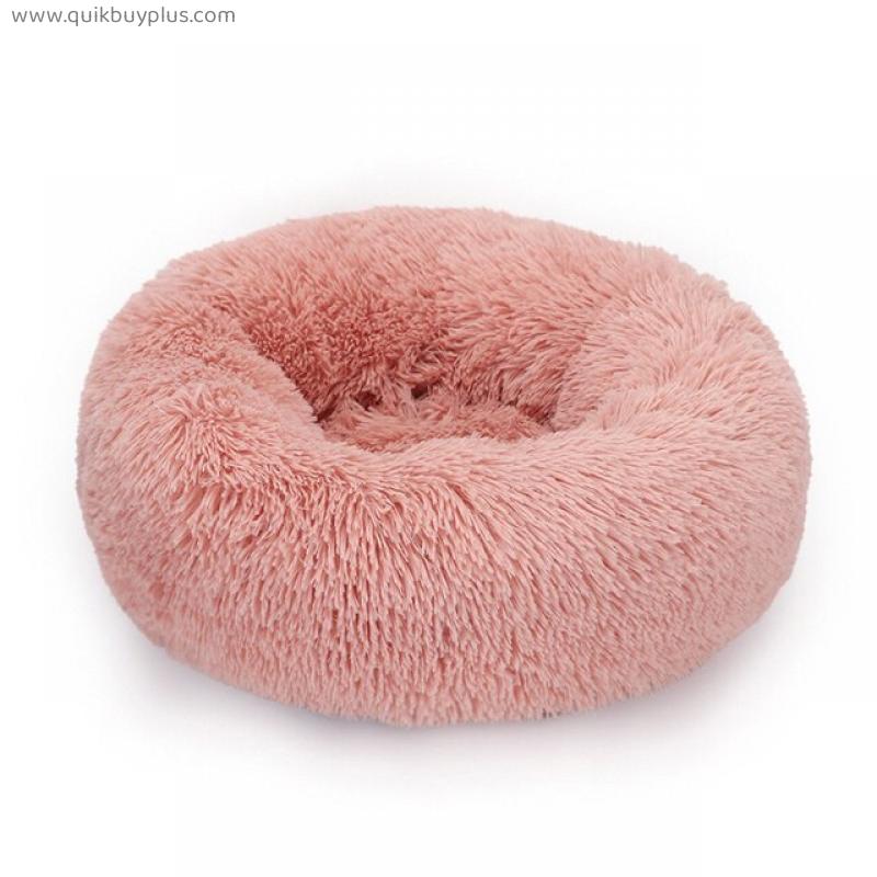 Dog Bed Long Plush Dount Basket Calming Cat Beds Pet Kennel House Soft Fluffy Cushion Sleeping Bag Mat for Large Dogs