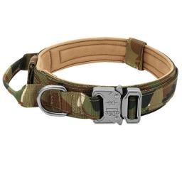 Dog Collar Military Tactical Camouflage Medium Large Dog German Shepard Collars With Quick Release Buckle & Handle For Walking Training