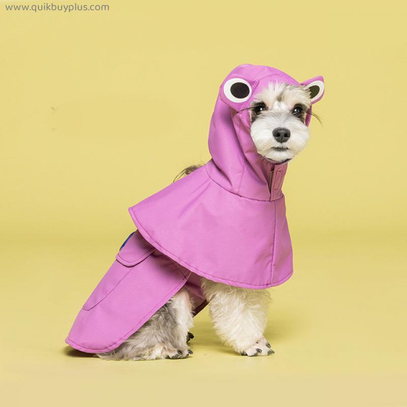 Dog Raincoat 2022 Summer Dog Poncho Waterproof Raincoat for Pet Cute Frog Design Hoodie Pet Costume Dog Clothing Ourdoor Coat