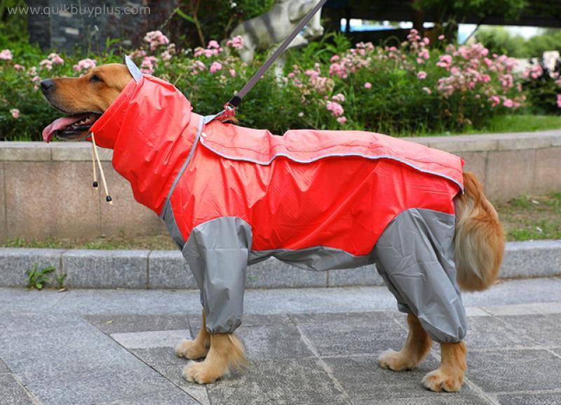 Dog Raincoat Clothes Big Dog Raincoat For Large Dogs Jumpsuit Rain Coat Waterproof Hooded Labrador Golden Retriever Dog Clothing