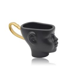 Doll Head Face Shape Coffee Cup Nordic Style Tea Cup Modern Retro Art Ceramic Gold Cup Creative Cute Coffee Mugs and Cups