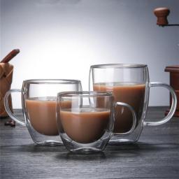 Double Coffee Mugs With the Handle Mugs Drinking Insulation Double Wall Glass Tea Cup Creative Gift Drinkware Milk