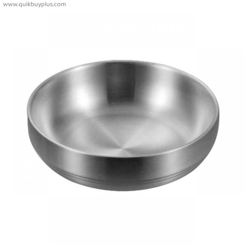 Double Layer Rice Bowls Stainless Steel Bowl Metal Ice Cream Soup Bowls Mixing Bowl Heat Insulation For Kitchen Flatware