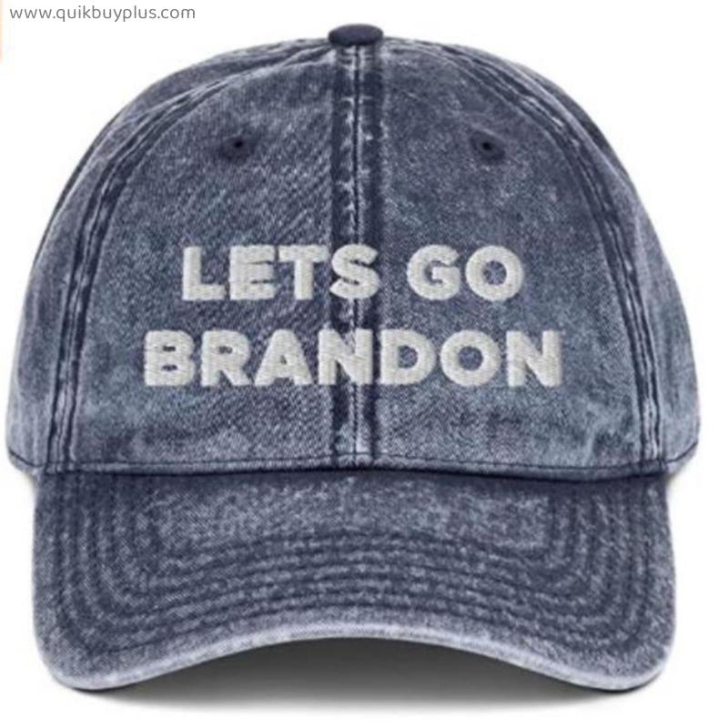 Dourbesty Let's Go Brandon Caps Funny Graphic US Gift for Men Women Teens Embroidered Letters Black Hats Adult Baseball Sun Hat