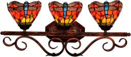 EYHLKM Tiffany Wall Lamps European Style Pastoral Night Light Double Head Wall Mounted Lamp Dimmable Handmade Stained Glass Lampshade Metal Base Bedroom Stair Corridor Garden Galleries