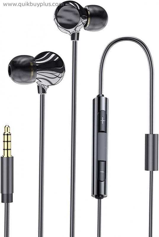 Earbuds Wired in-Ear Monitor Gaming Earbuds with Noise Cancelling Headphones with Microphone and Waterproof Earbud & in-Ear Headphones Ear Phone(3.5mm Black)