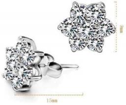Earrings Women Studs 925 Sterling Silver Simple Zircon Snowflake Stud Earrings For Women Earrings Gift Jewelry