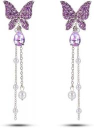 Earrings Women Studs Women Earrings Fashionable Banquet Earrings Designed Women Butterfly Pearl Tassel Long Earrings