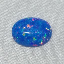 Egg Shape Opal Gemstone Oval 7x9mm Dark Blue Fire Color Opal Flatback Cabochon Beads Stone for Ring Jewelry Making Lab Created