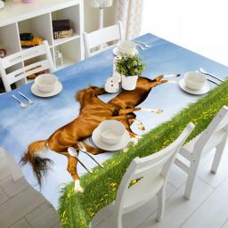 Elephant Horse Animal Series Pattern Table Cloth Waterproof Rectangular Tablecloth Dinning Mantel