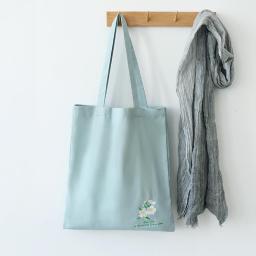 Embroidered Canvas Bag Women's Shoulder Bag Literary Flower Embroidered Canvas Bag Environmental Protection Bag