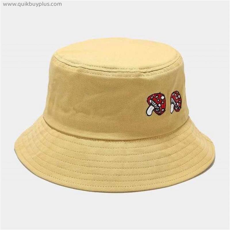 Embroidered Foldable panama Bucket Hat Beach Sun Hat Street Headwear Fisherman Outdoor Cap Men and Woman Hat