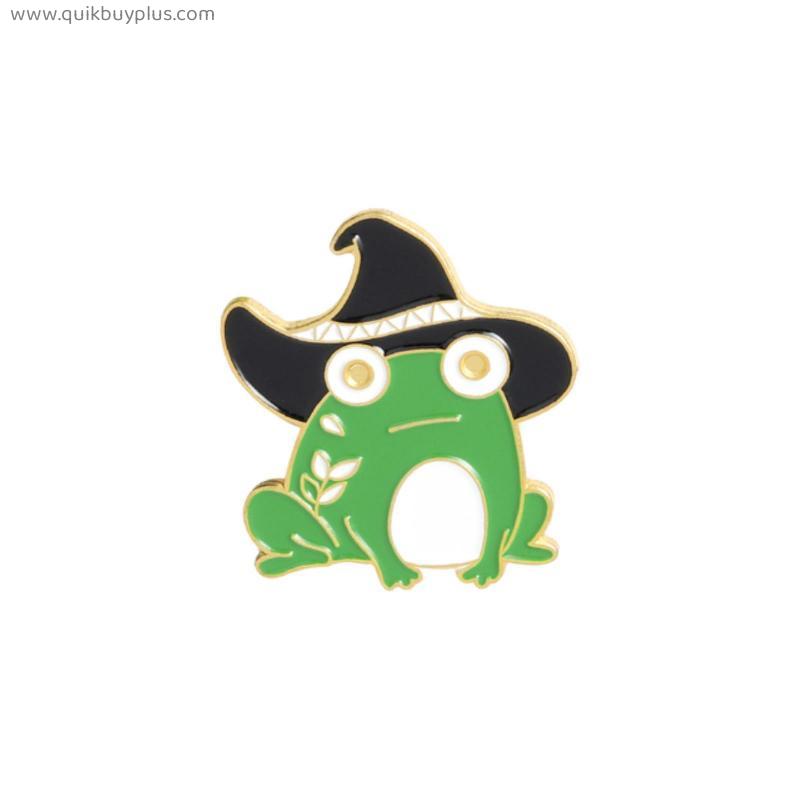 Enamel Pin Skeleton Witch Hat Magic Brooches Lapel Pins Halloween Witchcraft Badge Jewelry Gift