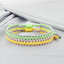 Ethnic Braided Bracelet Set Women Men Handmade Knots Nylon Thread Rope Bangles Charm Fashion Jewelry Friendship Girls Gift