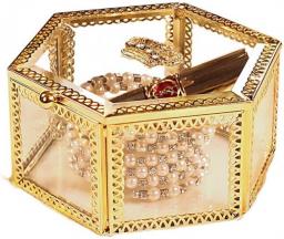 European Retro Jewelry Storage Box Simple Jewelry Box Small Jewelry Hairpin Stud Earrings Display Box Ring Glass Jewelry Box