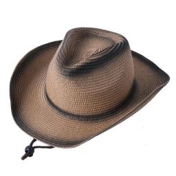 European Style Men Cowboy Straw Hat for Women Fashion Plain Roll up Cool Leather Hat Outdoor Summer Sun Hats Breathable