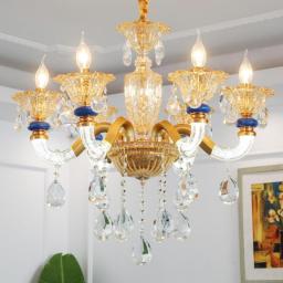 European style living room chandelier creative dining room lamp bedroom crystal lamp fashion atmosphere villa simple modern