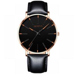 Exquisite Watches 2022 Male Elegant Ultra Thin Stainless Steel Business Quartz New Wristwatch Fashion Black Casual Watch For Men
