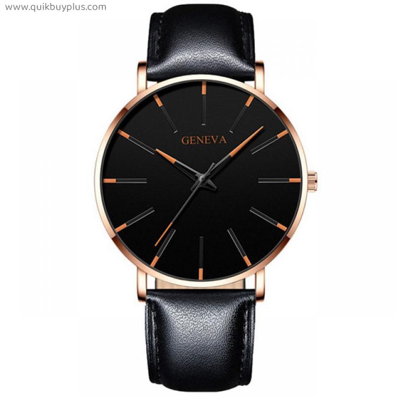 Exquisite Watches 2022 Male Elegant Ultra Thin Stainless Steel Business Quartz New Wristwatch Fashion Black Casual Watch For Men