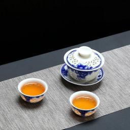 Exquisite blue-and-white ceramic Gaiwan tea set,1pot 2cup Unparalleled Gai wan tea cup porcelain chinese kung fu tea set