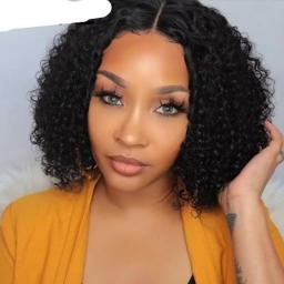 FAVE Curly Wig Lace Front Human Hair Wigs For Women 4x4 Lace Closure Kinky Curly Wigs Brazilian Remy Wigs Prelucked Hairline Wig