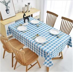 FEANG Round Tablecloth PVC Checkered Tablecloth Nordic Style Anti-scalding Coffee Table Table Mat Waterproof And Oilproof Tablecloth Tablecloths For Rectangle Tables