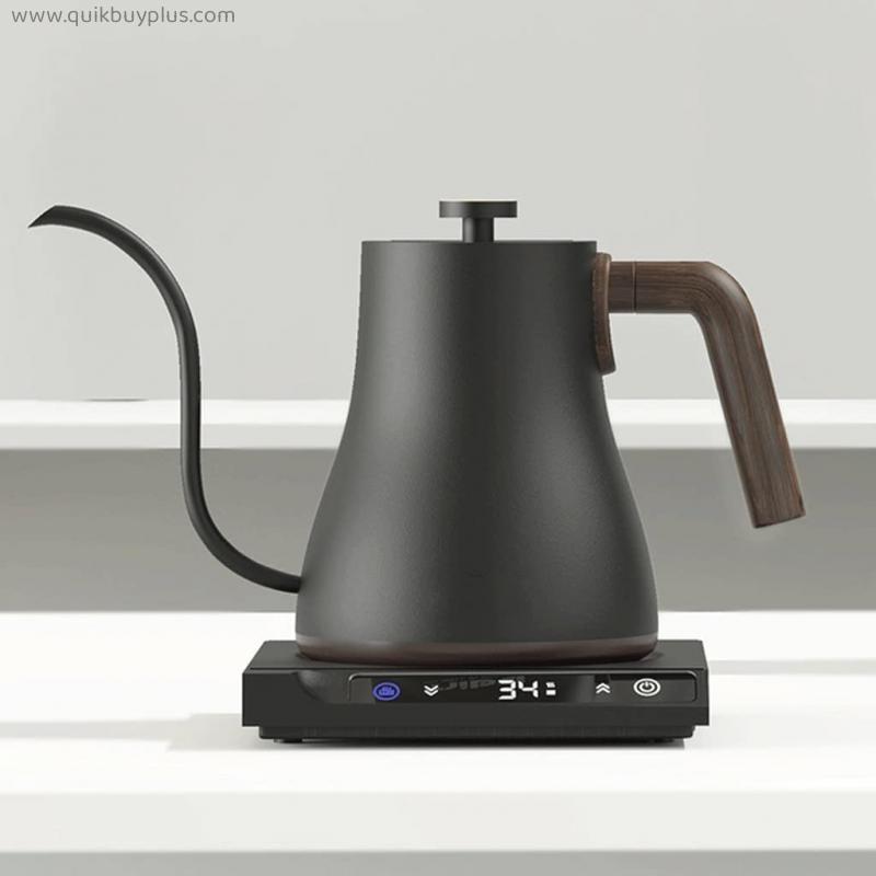 FSYSM Coffee Electric Kettle Gooseneck Electric Tea Kettle Water Kettle Samovar Temperature Control Coffee Pot Household Teapot (Color : Black, Size : One size)