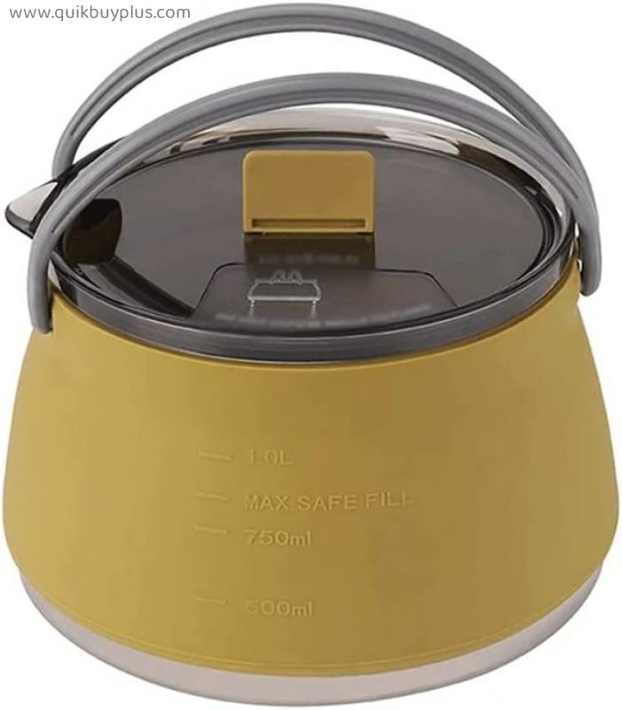 FSYSM Kettle folding portable fire open coffee tea cassettecooker camping outdoor hiking backpack backpack (Color : Yellow, Size : One size)