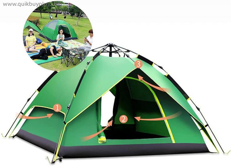 FXLYMR Tent Outdoor Camping Outing Outdoor Pop up Camping Tents,3-4 People Flower-Shaped Style Double-Layer Thickened Picnic Fully Automatic Quick-Open Portable Rainproof Field Camping Tent