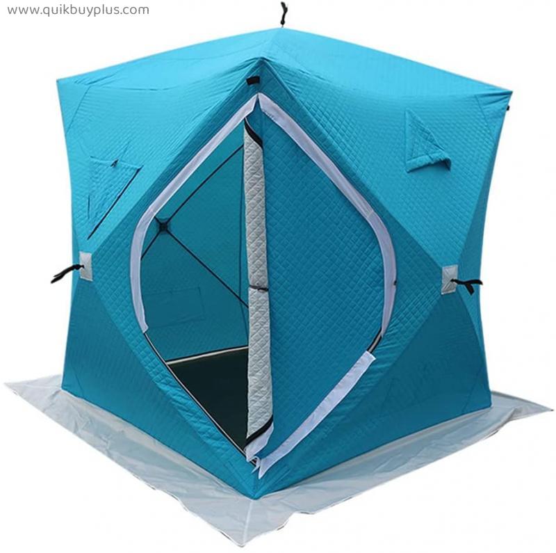 FYLZW Ice fishing tent, 3-4 Person Winter Fishing Tents Thicken Winter Tent Cotton Ice Tent Automatic Tent for Winter Fishing Camping
