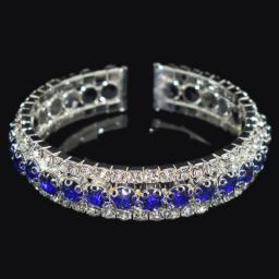 Fashion Crystal Bangles Red Blue Rhinestone Cuff bracelets for women Bracelets & Bangles Wedding Bridal Jewelry Girl Gifts