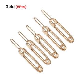 Fashion Gold Silver Hair Clips For Women Girl Chic Safety Hairpins Brooch Pin Shape Barrettes Stylish Hair Accessories Jewelry