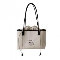 Fashion Handbag Mommy Bag Casual Canvas Bag Drawstring Shoulder Bag Tote Bag Women's Large Capacity