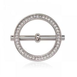 Fashion Hollow Circle Rhinestone Brooch Shawl Clip Scarves Broche Circle Crystal Brooches For Women Gift