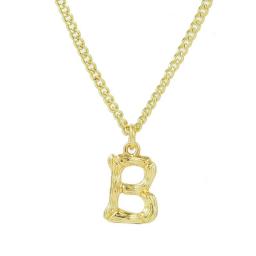 Fashion Initial Bamboo Letter Name Pendant Necklace 14K Gold Plated Alphabet 26 A-Z Personalised Gold Clavicle Sweater Chain Necklace Jewelry Gifts Accessories For Men Women Couples