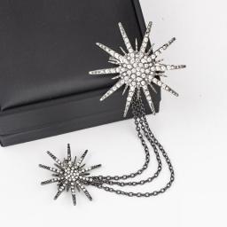 Fashion New Retro Brooch Tassel Chain Men Snowflake Lapel Pins and Brooches Women and Men Accessories