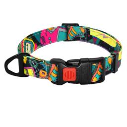 Fashion Nylon Dog Collar With Safety Buckle Soft Printed Pet Collar Adjustable For Chihuahua Pitbull Small Medium Large Dogs